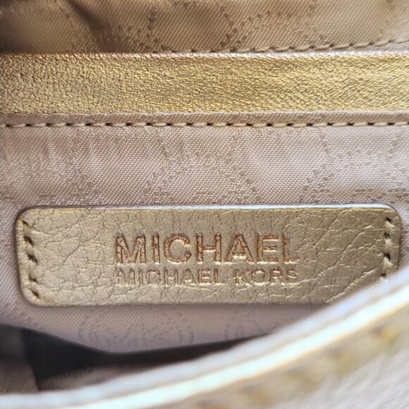 MICHAEL Michael Kors Bridgette Gold Leather Crossbody Bag - Picture 10 of 10